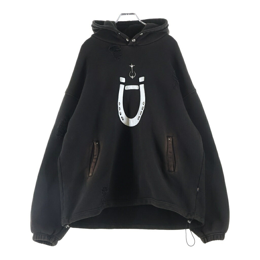 THUG CLUB(サグクラブ) ×Dickies Hoop Hoodie ディッキーズ フープ フーディ プルオーバーパーカー ブラック TC24DK0402