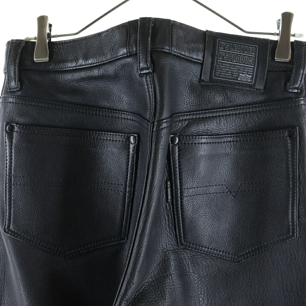 KADOYA(カドヤ) LEATHER STRAIGHT PANTS レザーストレートパンツ ブラック