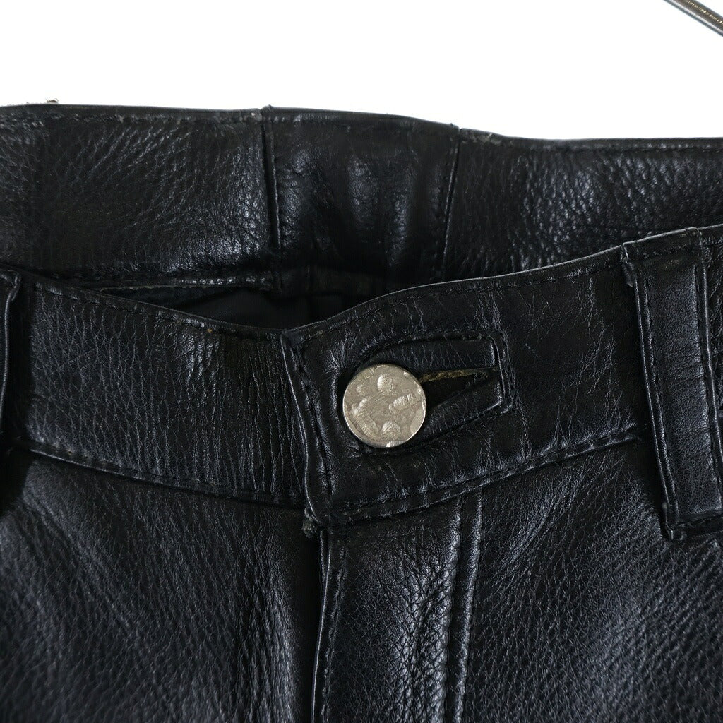 KADOYA(カドヤ) LEATHER STRAIGHT PANTS レザーストレートパンツ ブラック