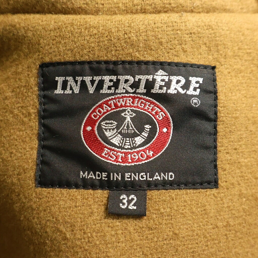 NO BRAND(ノーブランド) 【INVERTERE】 インバーディア ウール フーディー ダッフルロングコート イングランド製 ブラウン 14-020-410-0094-3-0