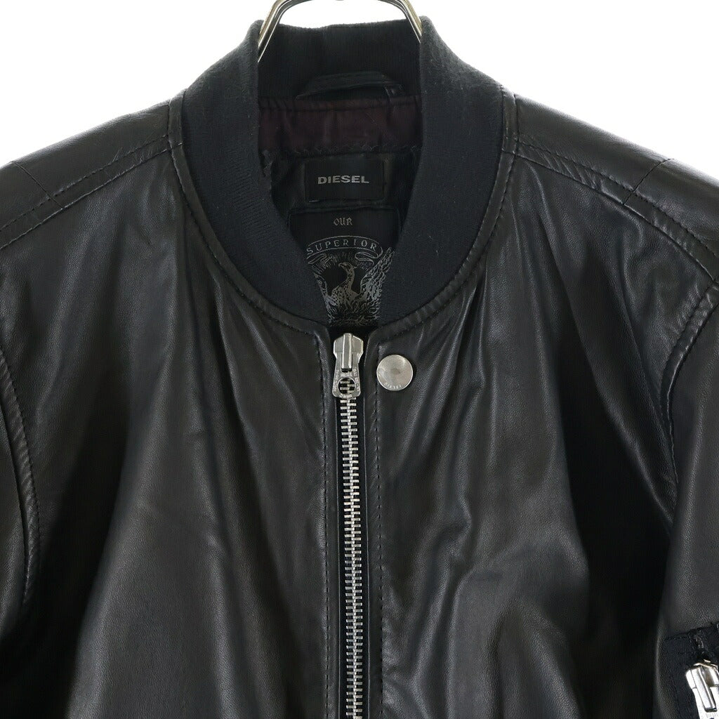 DIESEL(ディーゼル) ラムレザー MA-1 ジャケット ブラック S.C.IN000035