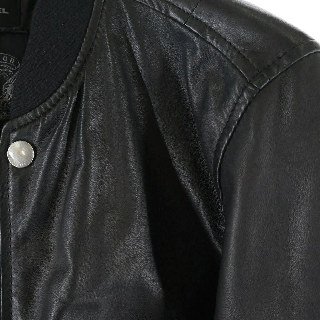 DIESEL(ディーゼル) ラムレザー MA-1 ジャケット ブラック S.C.IN000035