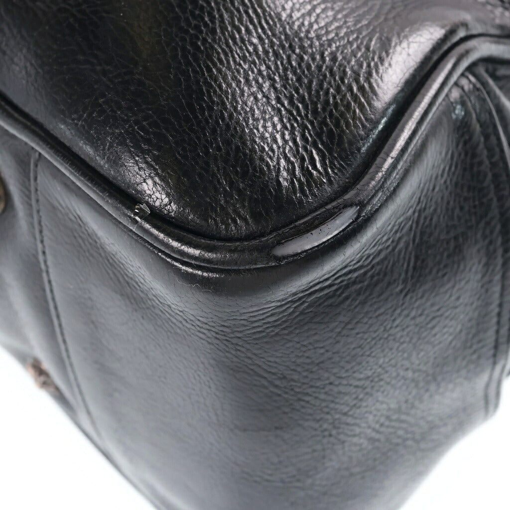 CHROME HEARTS(クロムハーツ) GYM SM ジムバッグ 現行型CHチャーム付きスモールレザーハンドバッグ ブラック