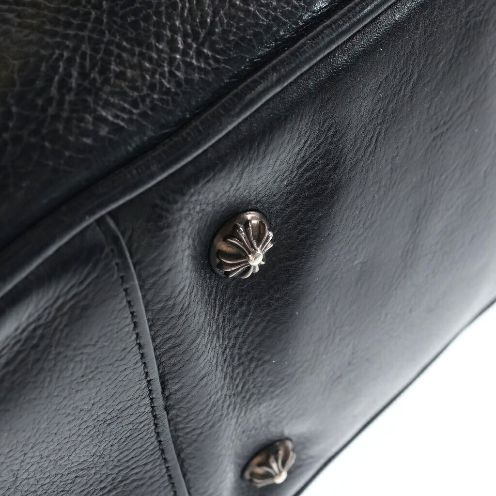 CHROME HEARTS(クロムハーツ) GYM SM ジムバッグ 現行型CHチャーム付きスモールレザーハンドバッグ ブラック