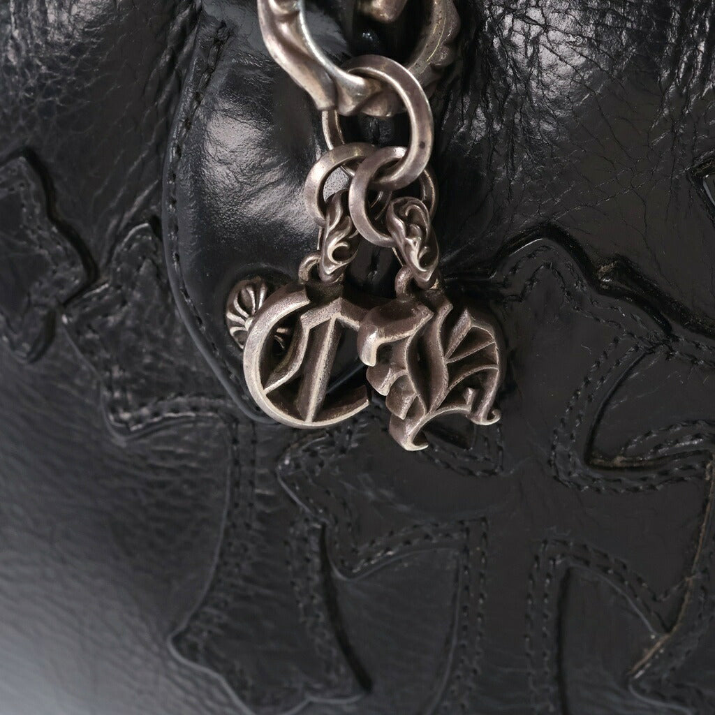 CHROME HEARTS(クロムハーツ) GYM SM ジムバッグ 現行型CHチャーム付きスモールレザーハンドバッグ ブラック