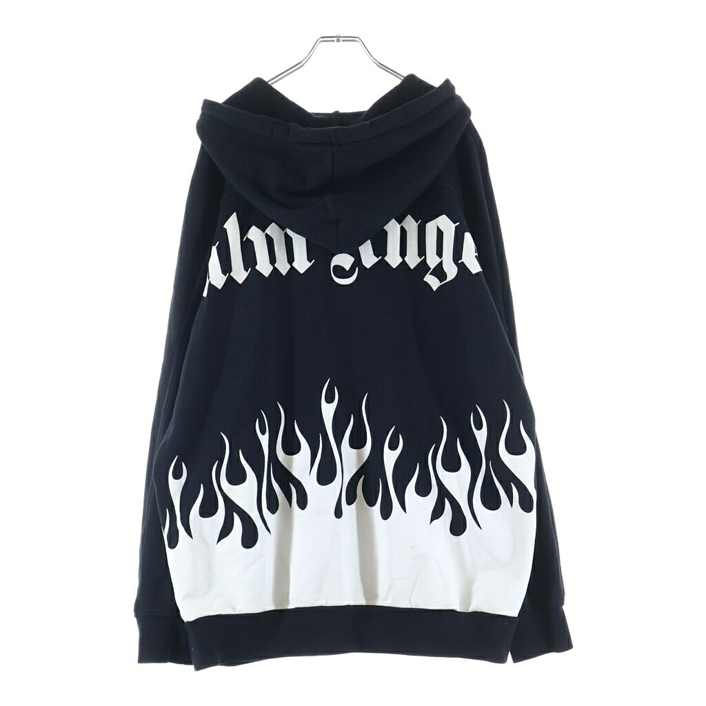 Palm Angels(パームエンジェルス) ファイアーパターン プルオーバースウェットパーカー フーディー ブラック PMBB074R20636001