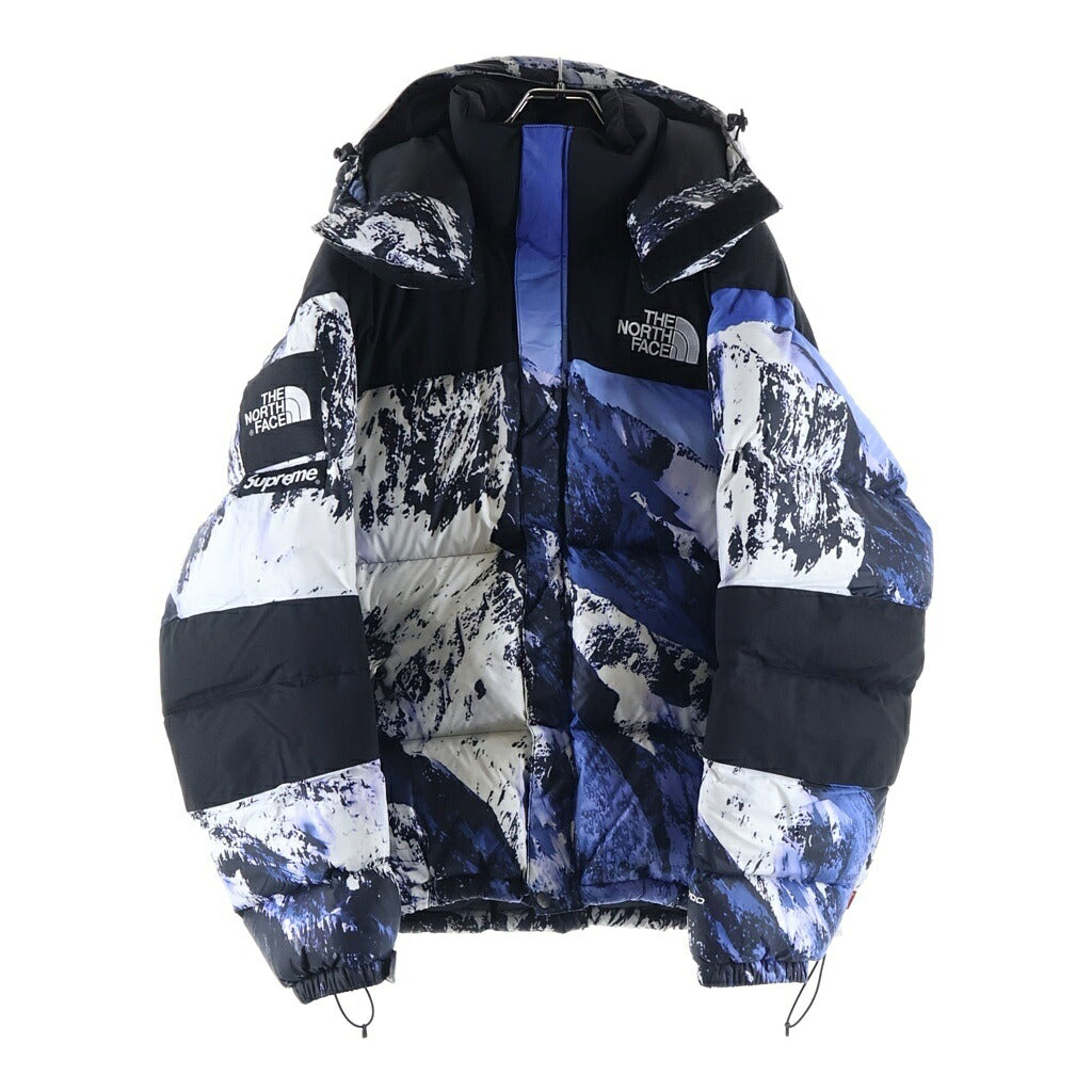 SUPREME(シュプリーム) 17AW ×THE NORTH FACE Mountain Baltoro Jacke ノースフェイス マウンテン バルトロ ダウンジャケット 雪山 総柄 ホワイト/ブルー ND91701I