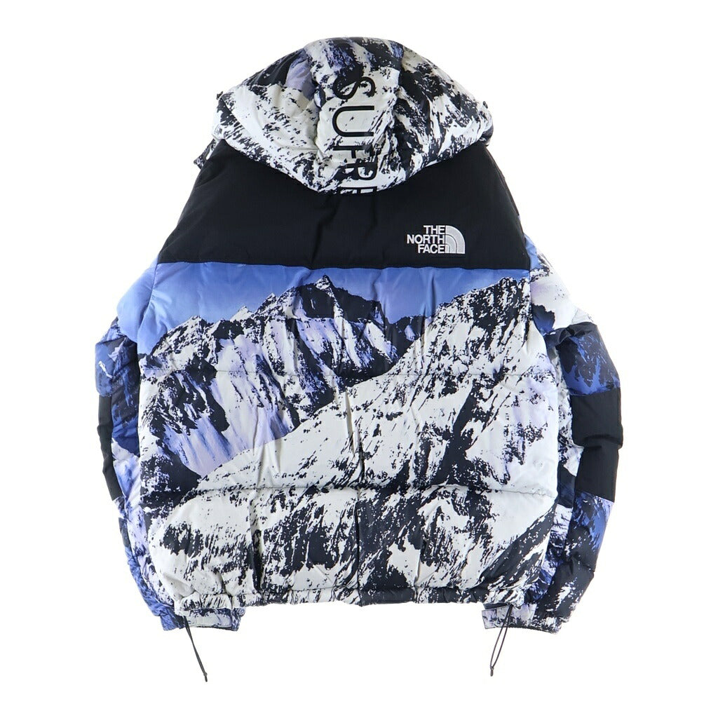 SUPREME(シュプリーム) 17AW ×THE NORTH FACE Mountain Baltoro Jacke ノースフェイス マウンテン バルトロ ダウンジャケット 雪山 総柄 ホワイト/ブルー ND91701I