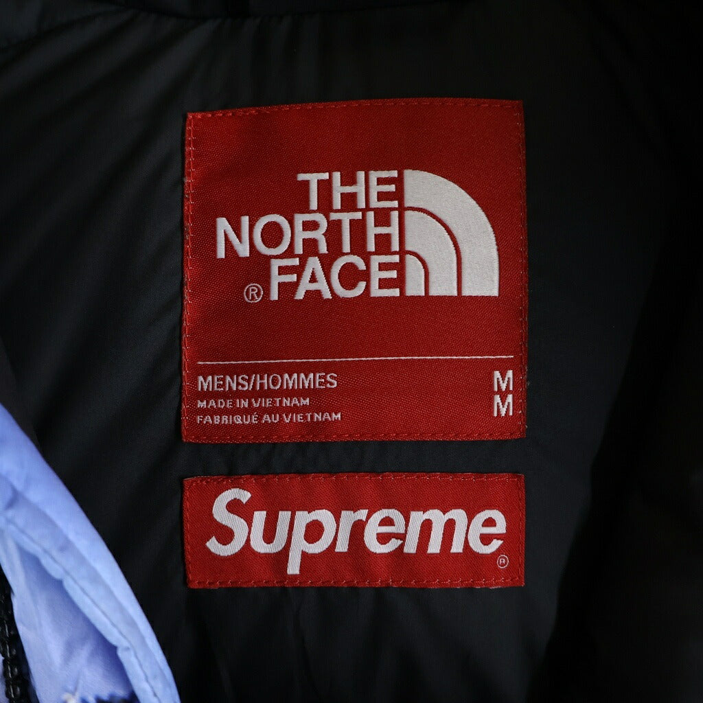 SUPREME(シュプリーム) 17AW ×THE NORTH FACE Mountain Baltoro Jacke ノースフェイス マウンテン バルトロ ダウンジャケット 雪山 総柄 ホワイト/ブルー ND91701I