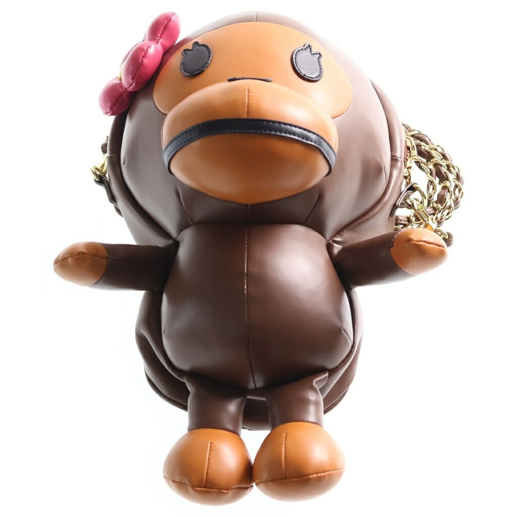 A BATHING APE(アベイシングエイプ) BABY LISA MILO ベイビーマイロ リサ 人形型 ショルダーバック ブラウン