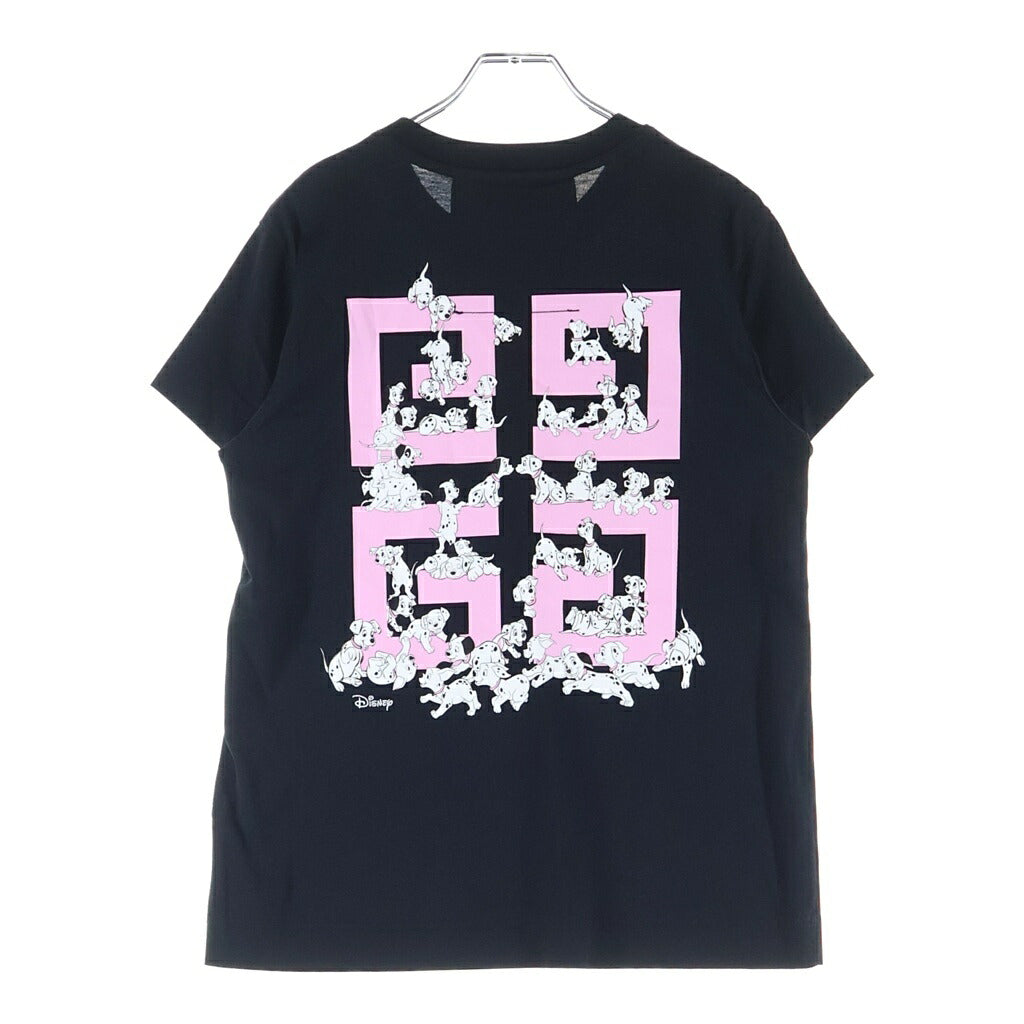 GIVENCHY(ジバンシィ) ×Disney 101Dalmatians 101ダルメシアンプリント クルーネック半袖 スリムTシャツ カットソー ブラック BW707Y3ZAR