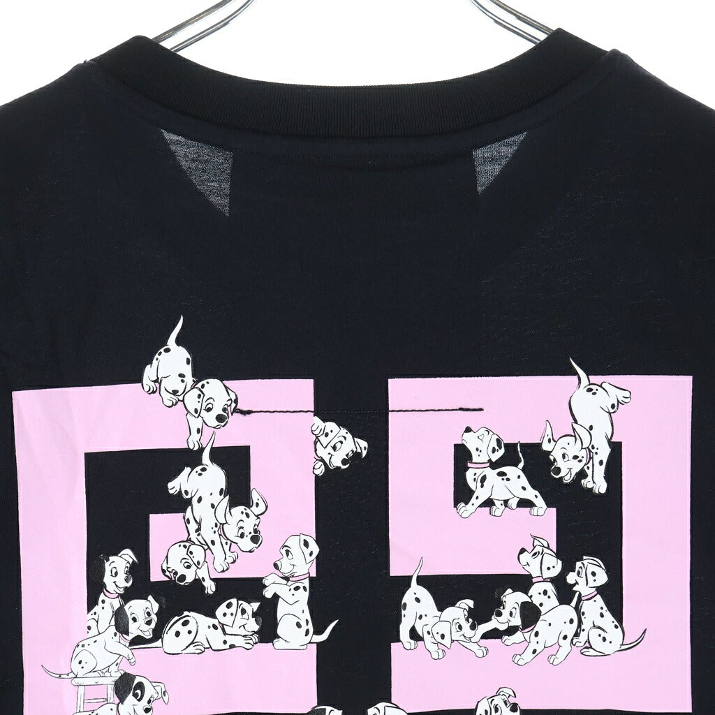 GIVENCHY(ジバンシィ) ×Disney 101Dalmatians 101ダルメシアンプリント クルーネック半袖 スリムTシャツ カットソー ブラック BW707Y3ZAR