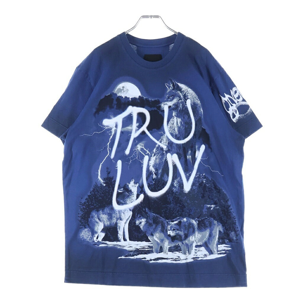 GIVENCHY(ジバンシィ) ×Chito チト ウルフ グラフィックアート クルーネック半袖Tシャツ カットソー ブルー BM716N3YGZ