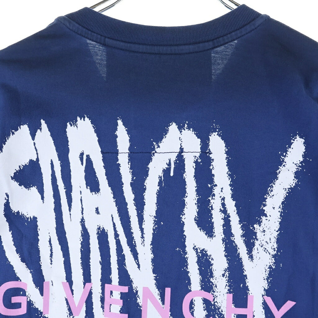 GIVENCHY(ジバンシィ) ×Chito チト ウルフ グラフィックアート クルーネック半袖Tシャツ カットソー ブルー BM716N3YGZ