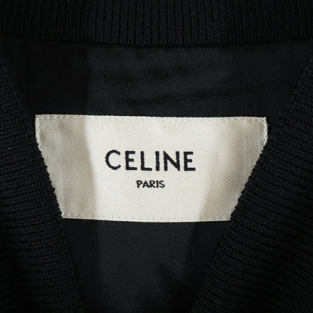 CELINE(セリーヌ) 22AW BOY DOLL TEDDY JACKET IN SATIN NYLON ボーイドール テディジャケット サテン ナイロン ブラック 2W750048S
