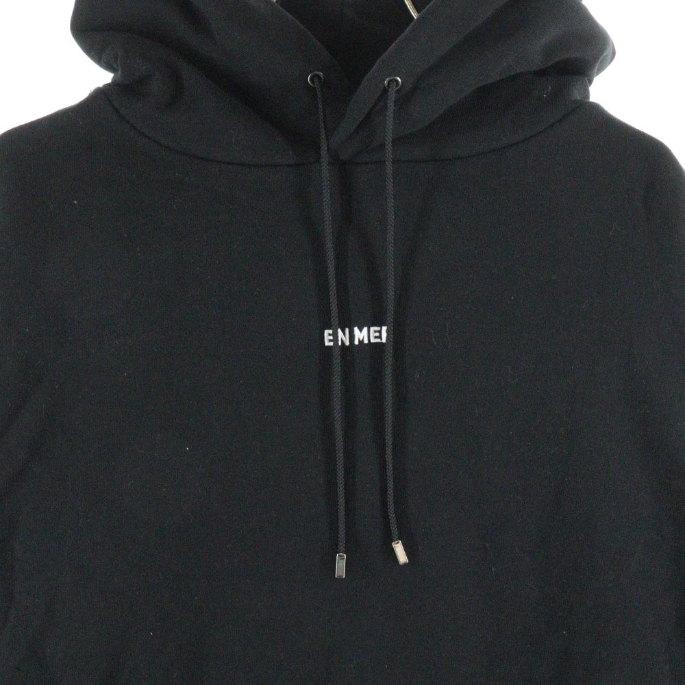 ENMER(エンメール) ロゴ刺繍 プルオーバーパーカー フーディー スウェット ブラック