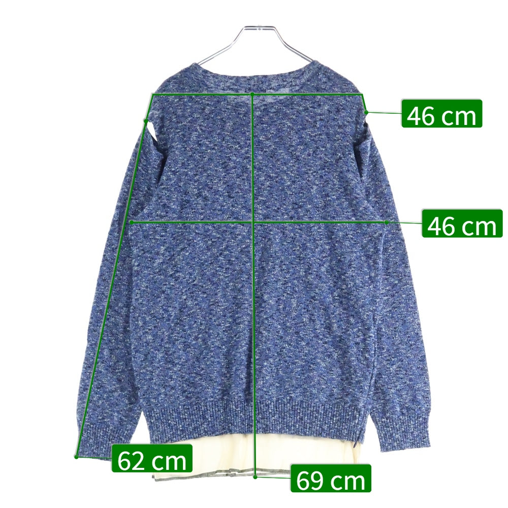 SueUNDERCOVER(スーアンダーカバー) 21SS カシミヤ混 オフショル長袖ニット セーター レディース ブルー SU1A1902