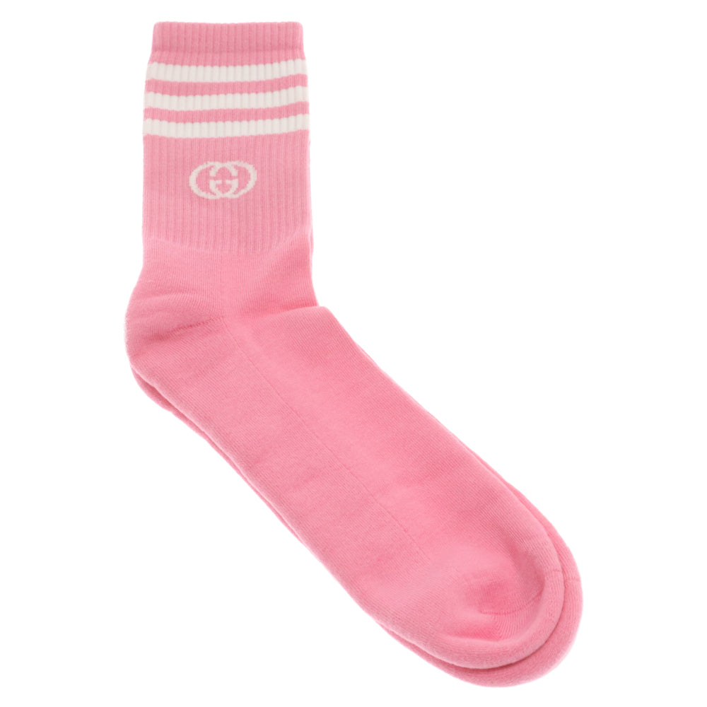 GUCCI(グッチ) 23SS×adidas アディダス アンクルソックス サイドロゴ ピンク 691868 4G293