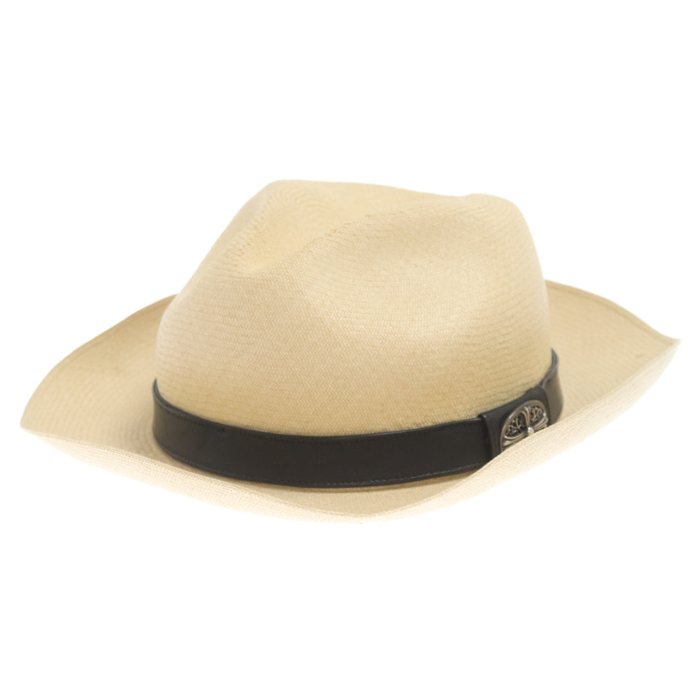 CHROME HEARTS(クロムハーツ) STRAW HAT クラシックオーバルクロス付き ストローハット 麦わら帽子