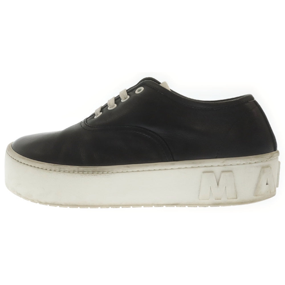 MARNI(マルニ) ロゴエンボス レースアップ レザーローカットスニーカー シューズ ブラック