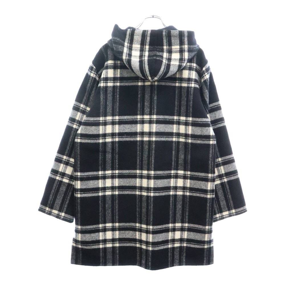 MARNI(マルニ) チェック柄 ウール ジップアップフーデッドコート ブラック/ホワイト TUMU0011A0 S49422