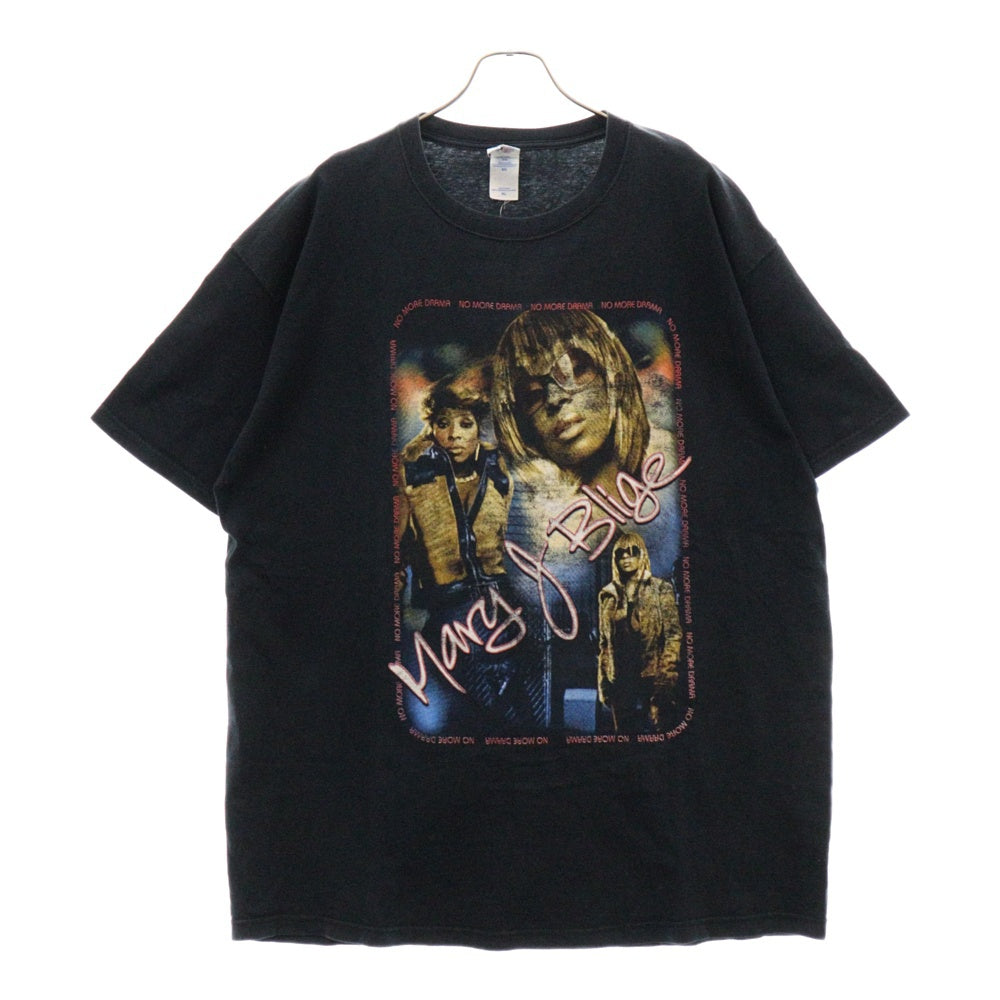 VINTAGE(ヴィンテージ) 00s Mary J Blige NO MORE DRAMA TOUR メアリー J ブライジ プリント半袖Tシャツ カットソー Y2K FRUIT OF THE LOOMタグ ブラック