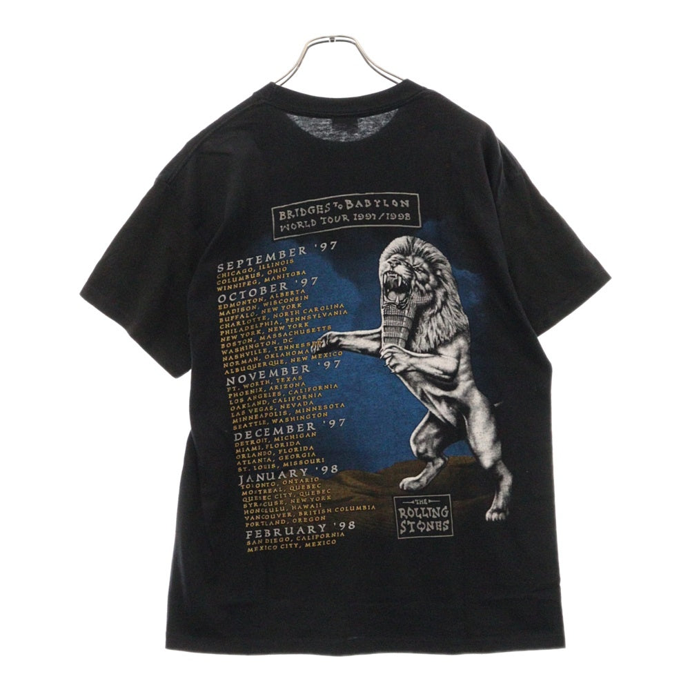 VINTAGE(ヴィンテージ) 90's The Rolling Stones Bridges to Babylon World Tour ローリングストーンズ ワールドツアー 半袖Tシャツ ブラック