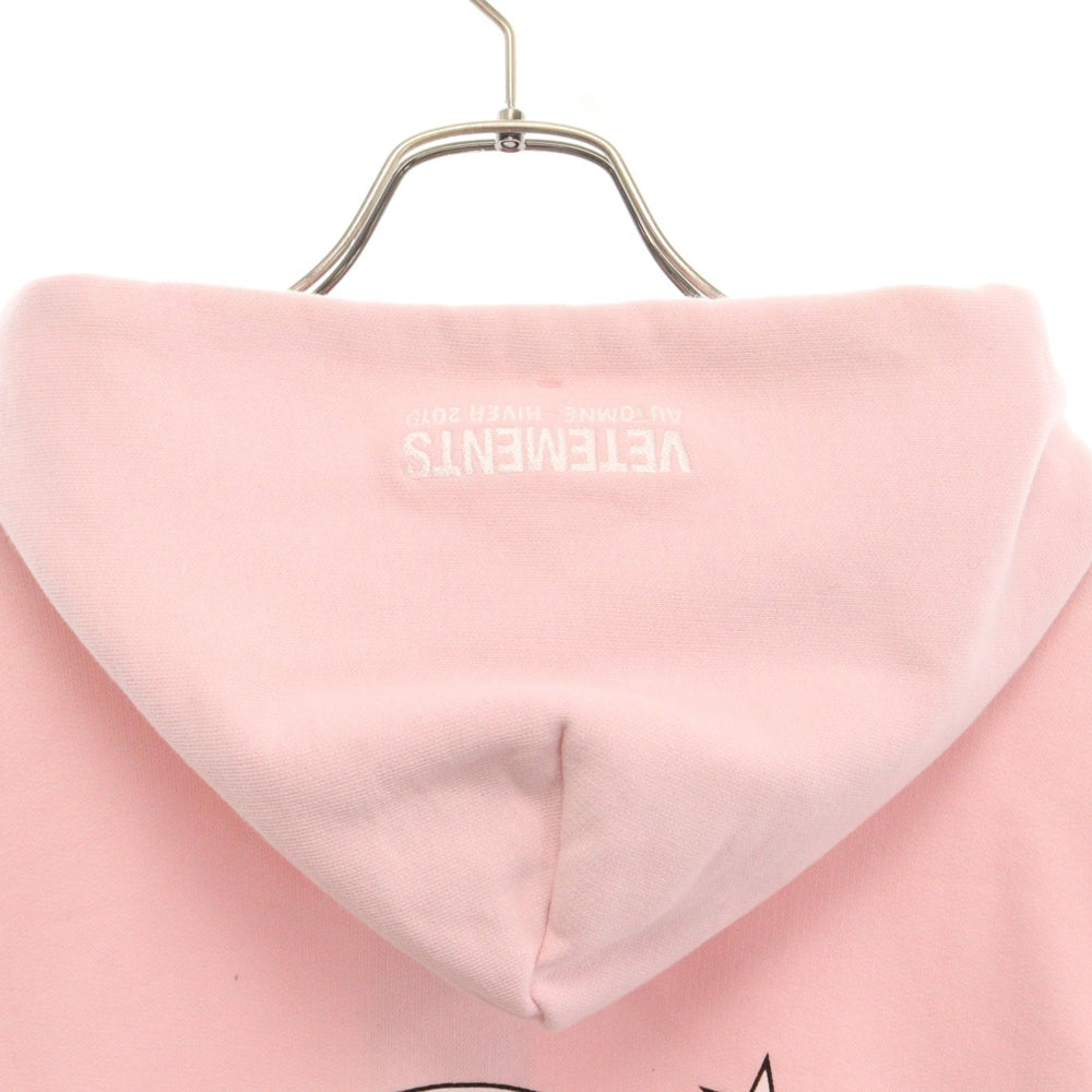 VETEMENTS(ヴェトモン) 19AW Rainbows Unicorn Hoodie レインボーユニコーン フーディー スウェットプルオーバーパーカー ピンク EAH19TR402