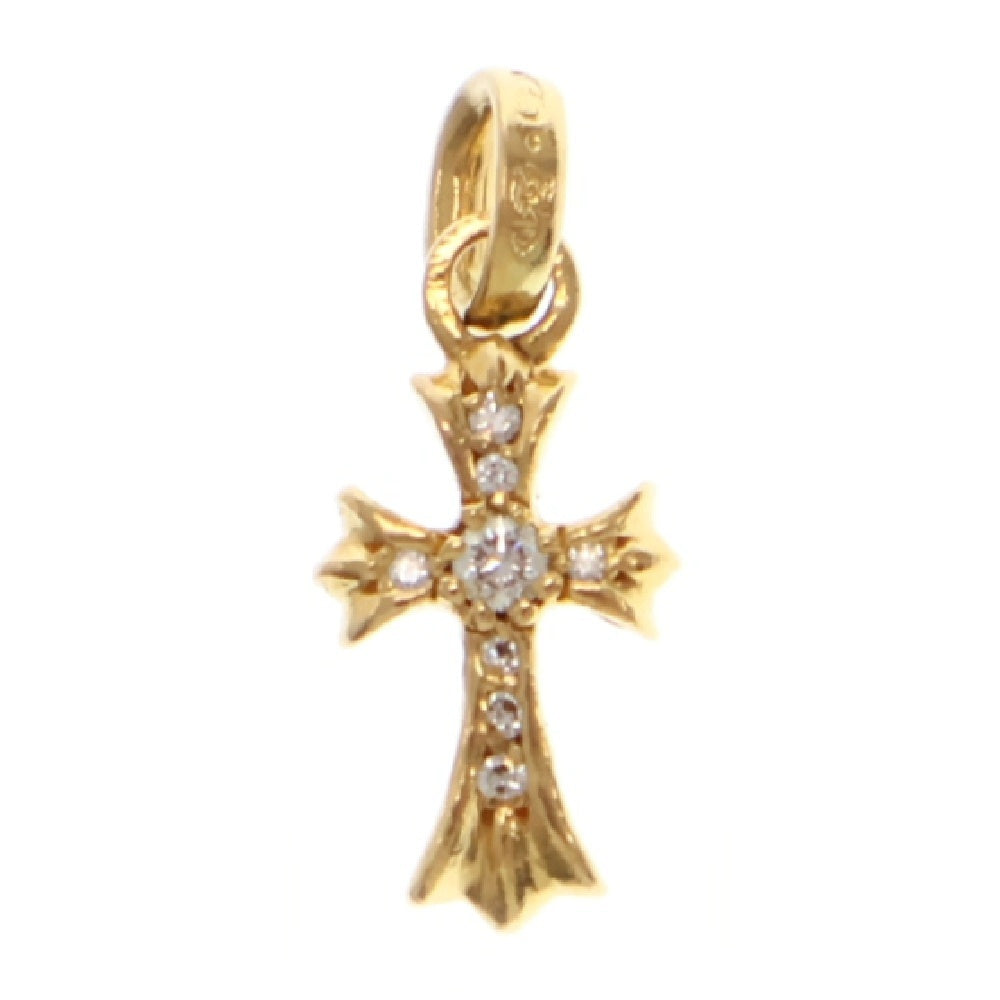 CHROME HEARTS(クロムハーツ) 22K CRS BBYFAT P DMND ベイビーファット PAVEダイヤ チャーム ゴールドネックレストップ