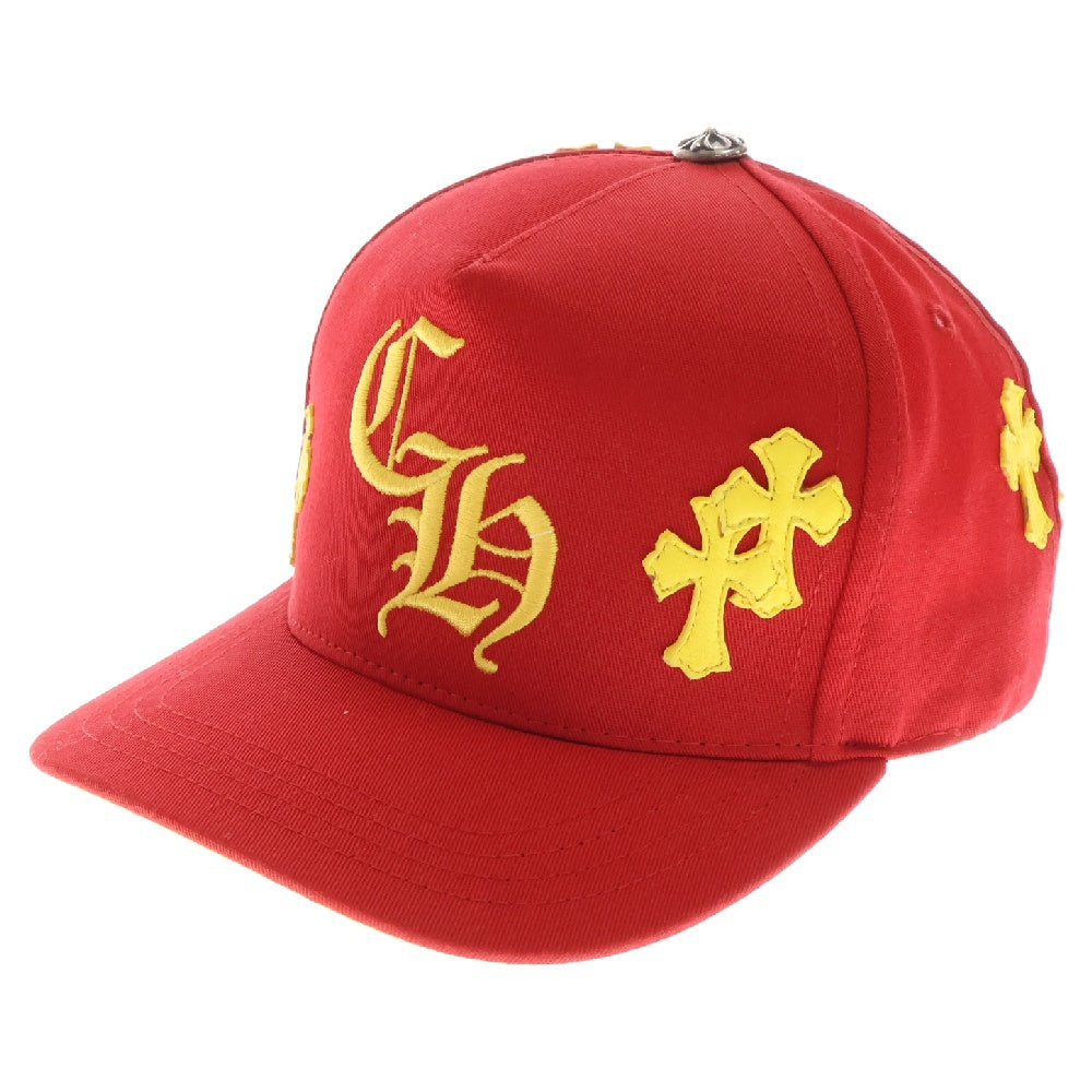 CHROME HEARTS(クロムハーツ) HAT 5 PANEL CAP BSBL CHERRY RED/YEL セメタリークロスパッチ ベースボールキャップ 帽子 レッド/イエロー
