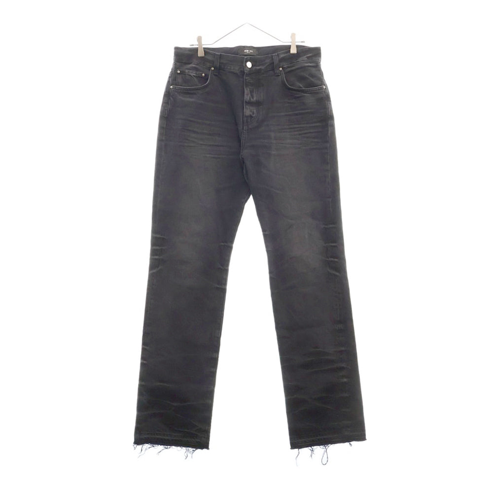 AMIRI(アミリ) 24AW RELEASED HEM STRAIGHT JEAN 裾ダメージ加工デニムパンツ ブラック