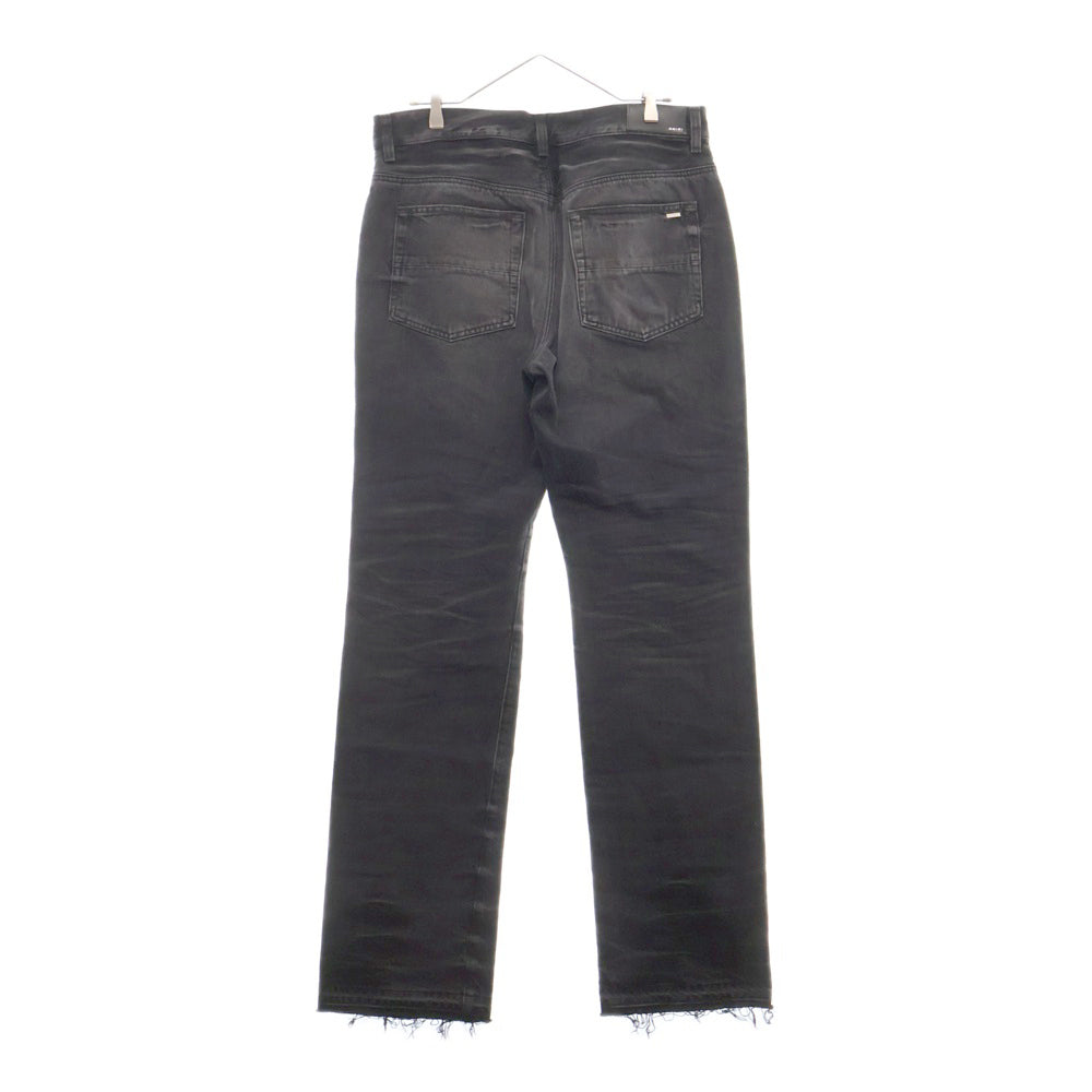 AMIRI(アミリ) 24AW RELEASED HEM STRAIGHT JEAN 裾ダメージ加工デニムパンツ ブラック