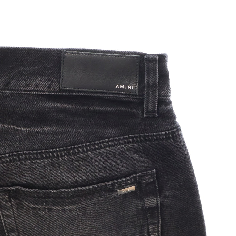 AMIRI(アミリ) 24AW RELEASED HEM STRAIGHT JEAN 裾ダメージ加工デニムパンツ ブラック
