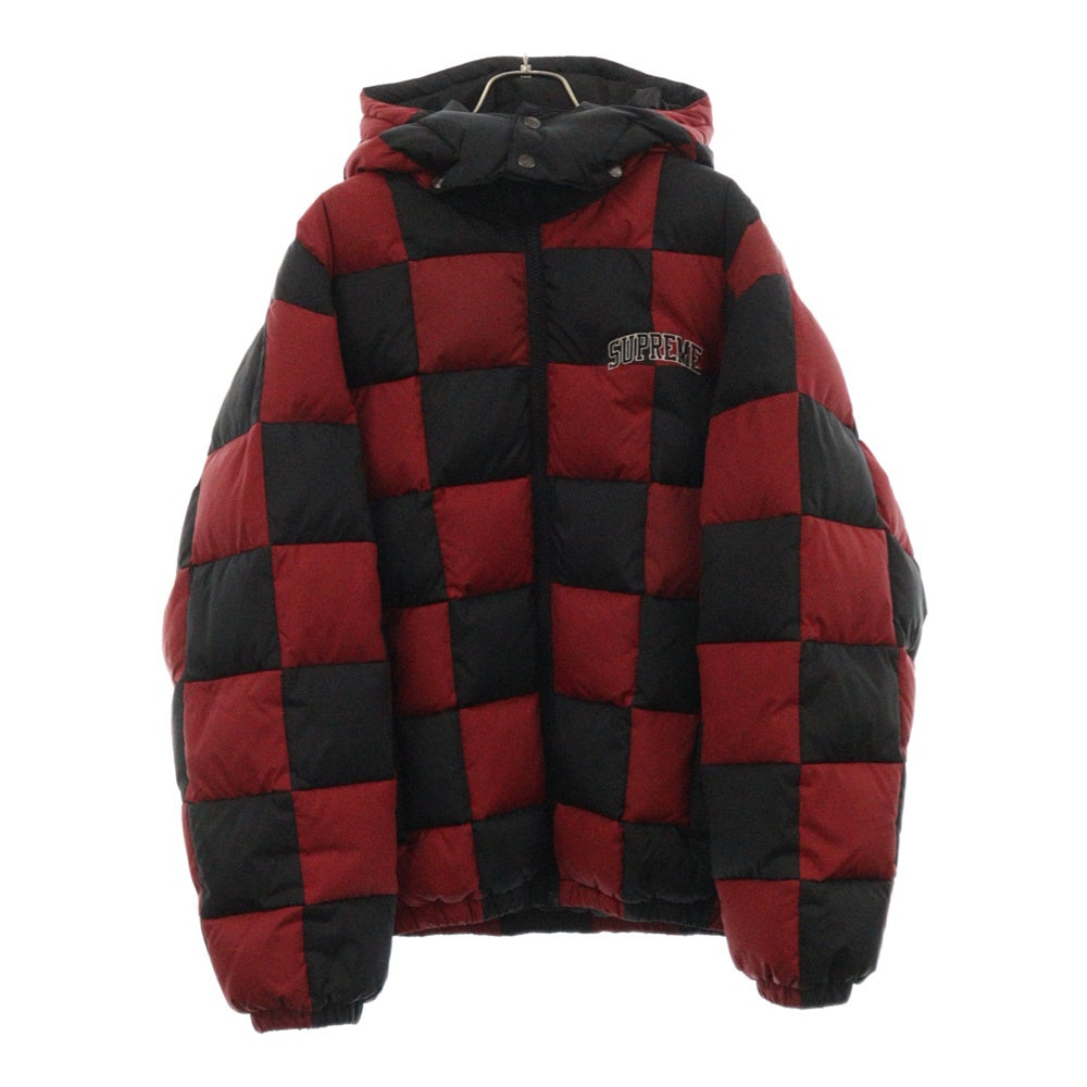 SUPREME(シュプリーム) 19AW Checkerboard Puffy Jacket チェッカーボード パフィー 中綿ジャケット チェック アウター レッド/ブラック