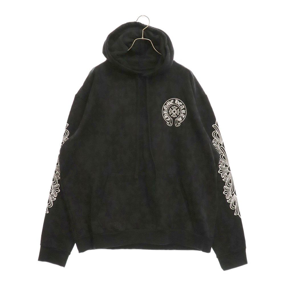 CHROME HEARTS(クロムハーツ) SWTSHRT PLVR セメタリークロス総柄プリント プルオーバーパーカー ブラック