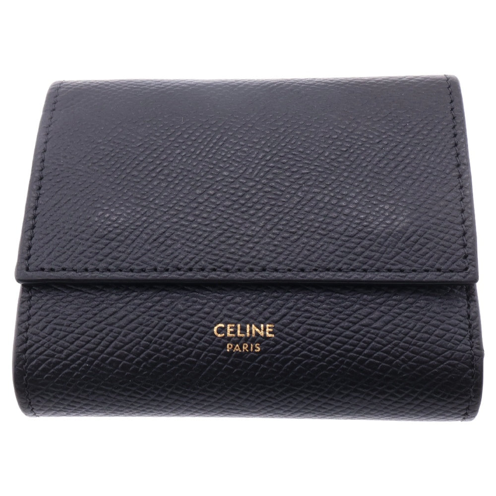 CELINE(セリーヌ) SMALL TRIFOLD WALLET 折り畳み財布 コンパクトウォレット ブラック