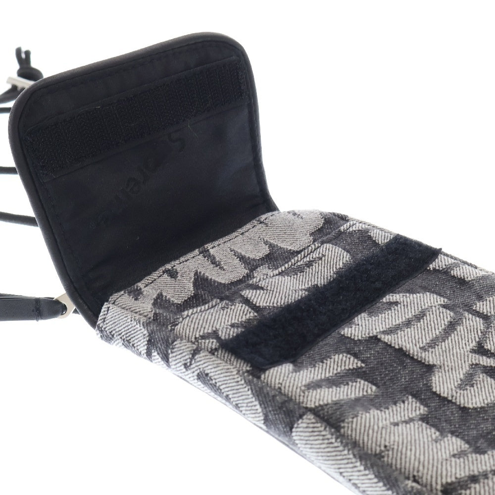 SUPREME(シュプリーム) 22SS Fat Tip Jacquard Denim Neck Pouch ファットチップジャガーデニムポーチ ショルダーバッグ ブラック