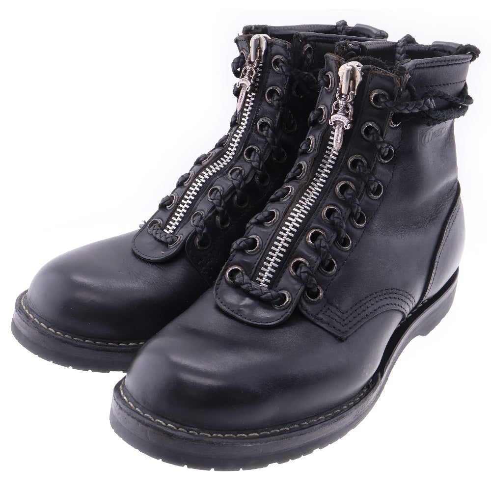 CHROME HEARTS(クロムハーツ) ×ウエスコ/WESCO FIREMAN/ファイヤーマン センターダガージップレースアップレザーブーツ 9.5E ブラック
