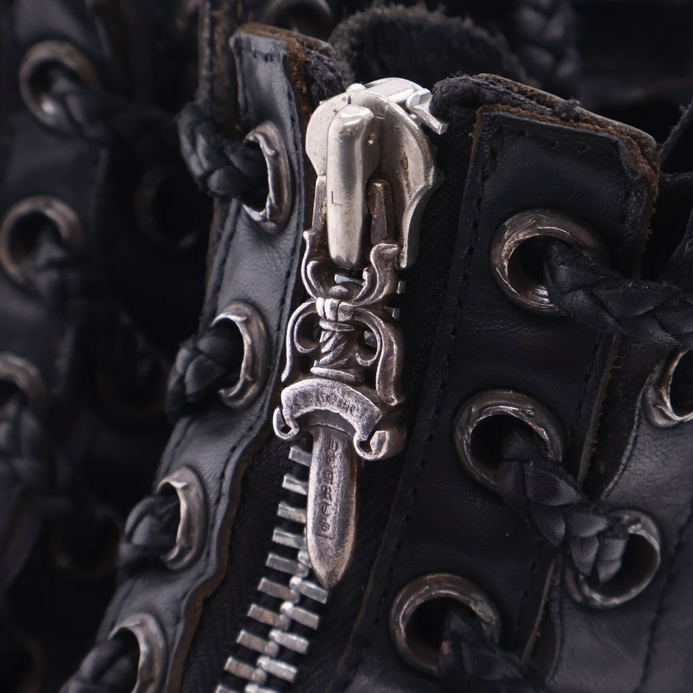 CHROME HEARTS(クロムハーツ) ×ウエスコ/WESCO FIREMAN/ファイヤーマン センターダガージップレースアップレザーブーツ 9.5E ブラック