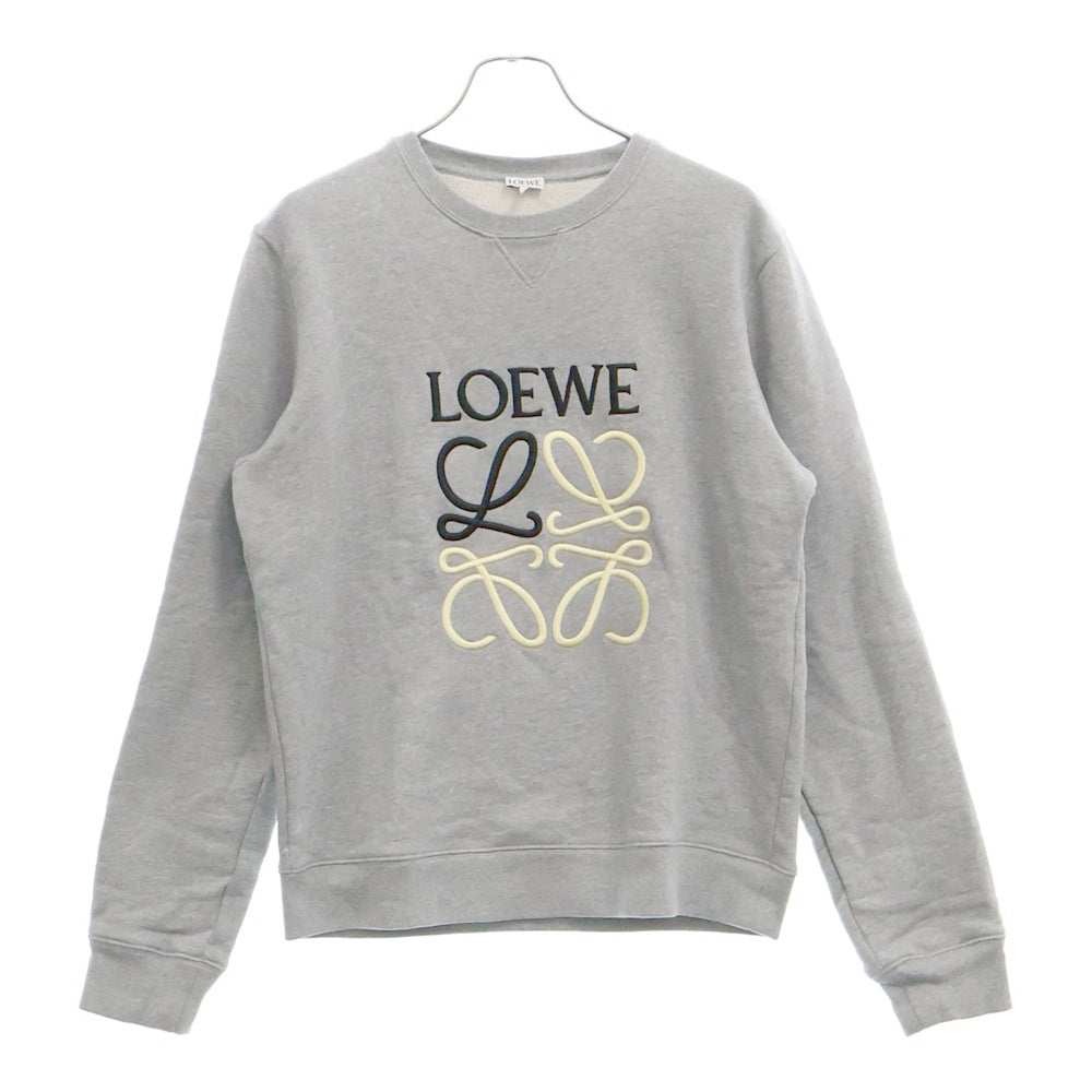 LOEWE(ロエベ) アナグラム刺繍 スウェットクルーネックシャツ トレーナー グレー H526Y24J07