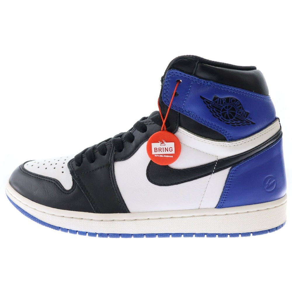 NIKE(ナイキ) ×fragment design RETRO HIGH OG フラグメントデザイン エアジョーダン1 レトロ ハイカットスニーカー ブラック/ブルー US10/28cm 716371-040