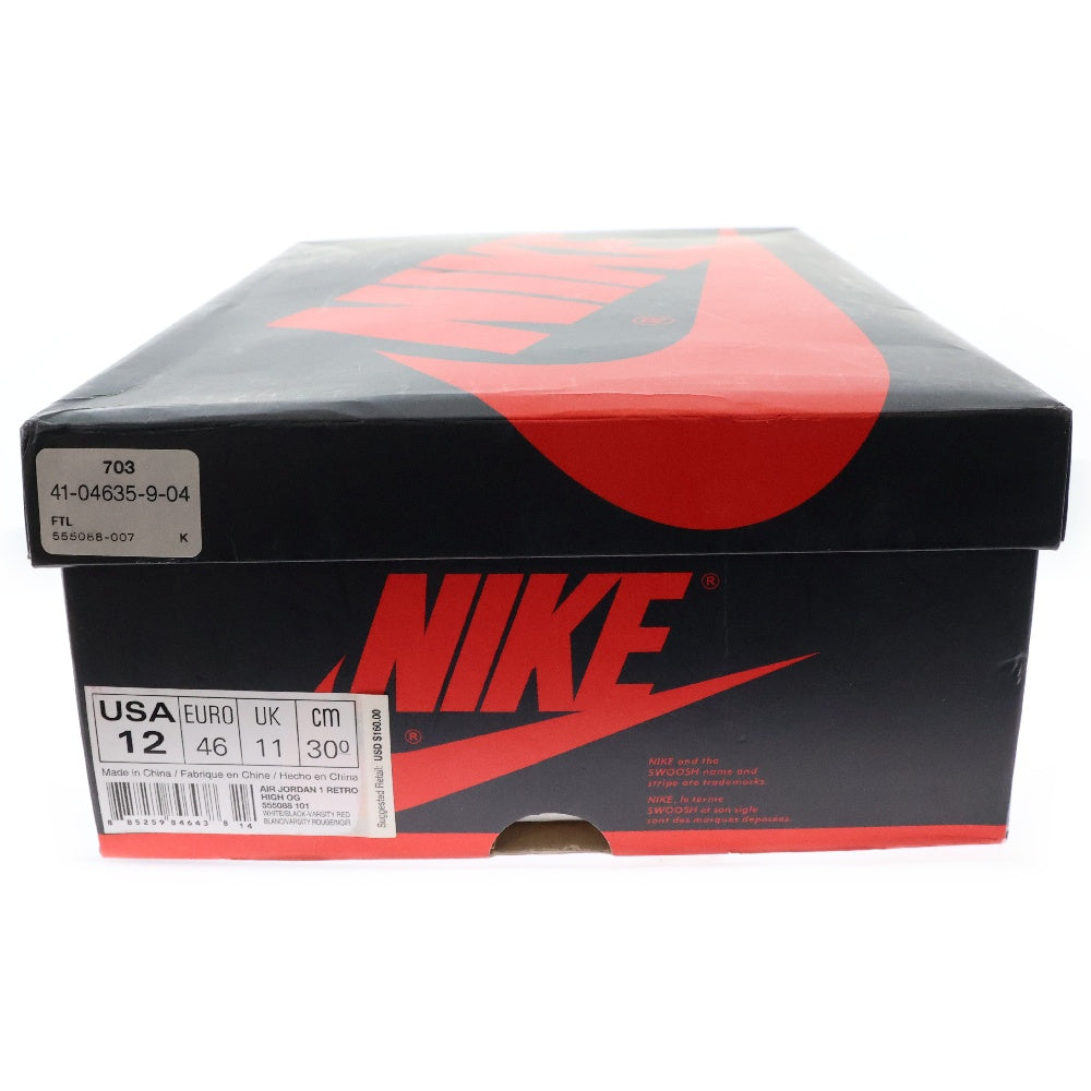 NIKE(ナイキ) 2015年 AIR JORDAN 1 RETRO HIGH OG CHICAGO 555088-101 エアジョーダン1ハイカットスニーカー シカゴ ホワイト/レッド US12/30cm