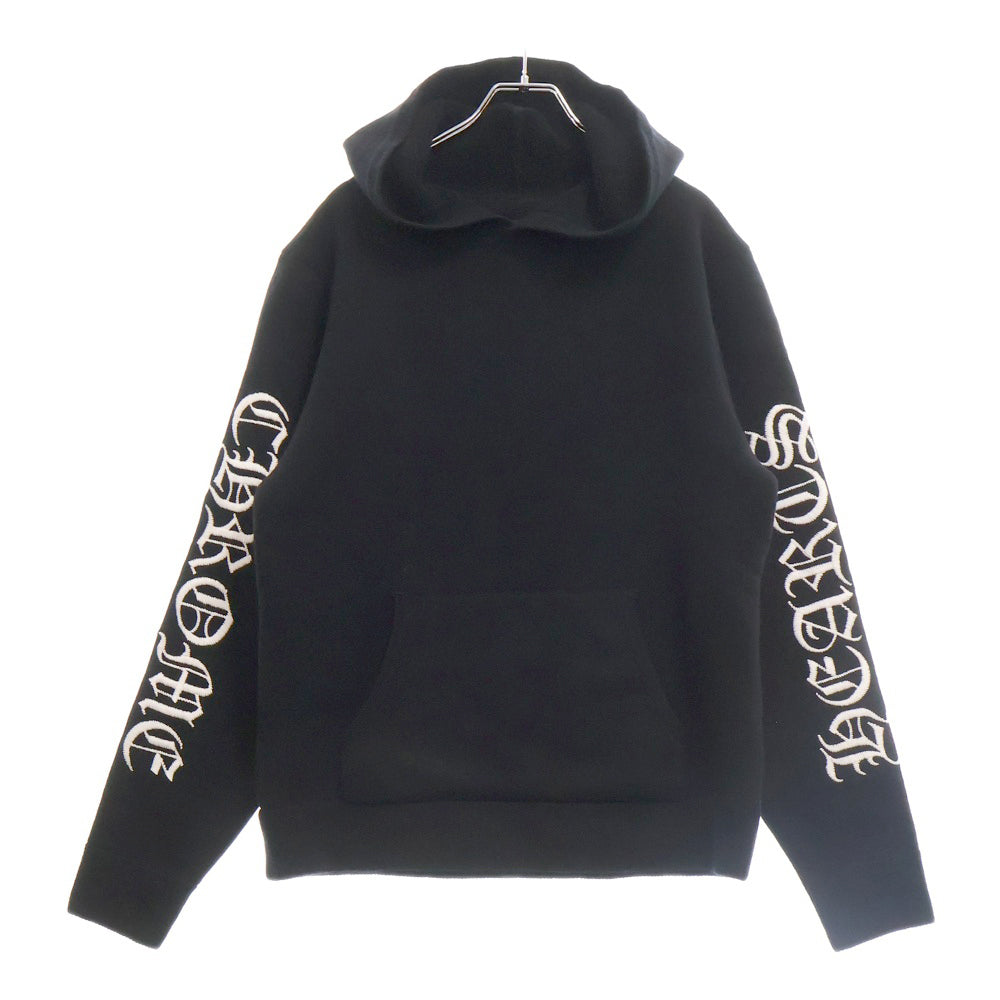 CHROME HEARTS(クロムハーツ) U LIFE SENTENCE 袖ロゴ刺繍カシミヤプルオーバーパーカー