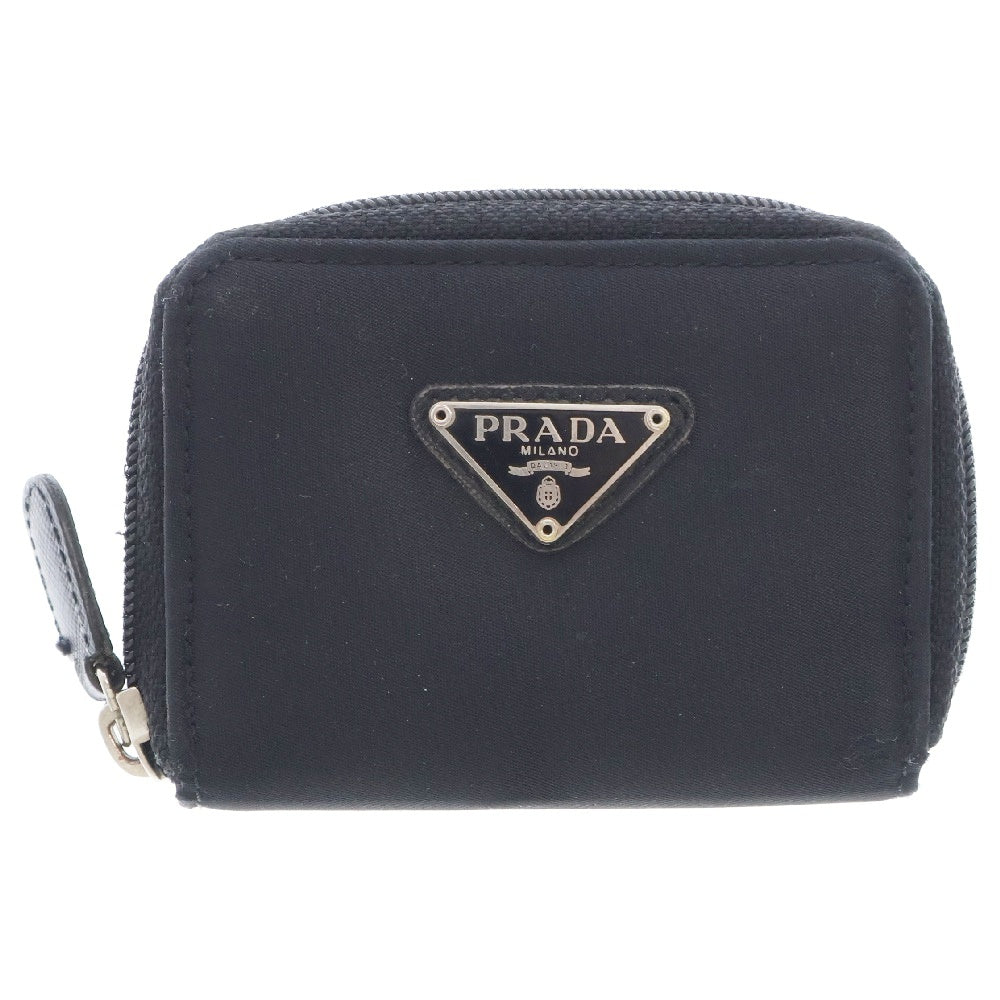 PRADA(プラダ) Re-Nylon リナイロン 三角ロゴプレート付き カードケース コインケース ブラック