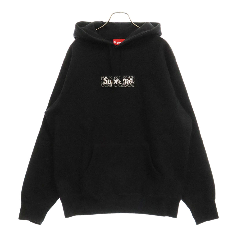 SUPREME(シュプリーム) 19AW Bandana Box Logo Hooded Sweatshirt バンダナボックスロゴ プルオーバースウェットパーカー フーディー ブラック