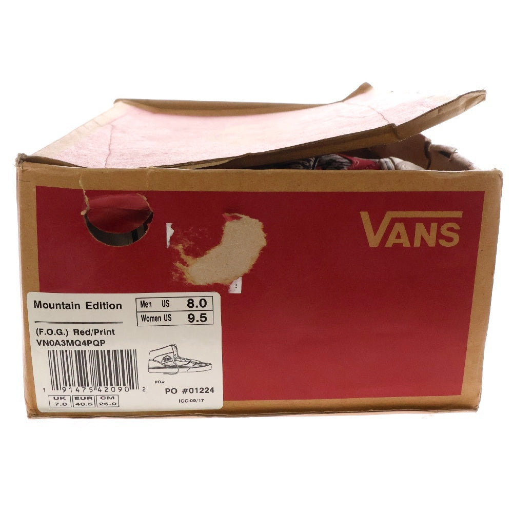 VANS(ヴァンズ) ×FEAR OF GOD Mountain Edition VN0A3MQ4PQP フィアオブゴッド マウンテンエディション ハイカットスニーカー US8/26cm レッド