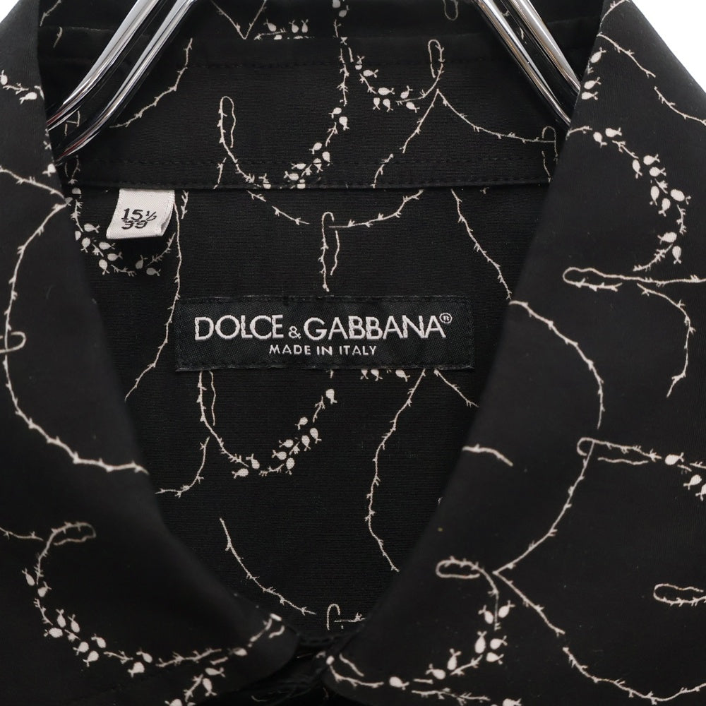 DOLCE & GABBANA(ドルチェアンドガッバーナ) 総柄 カウボーイ ボタンシャツ ブラック G5DO4T
