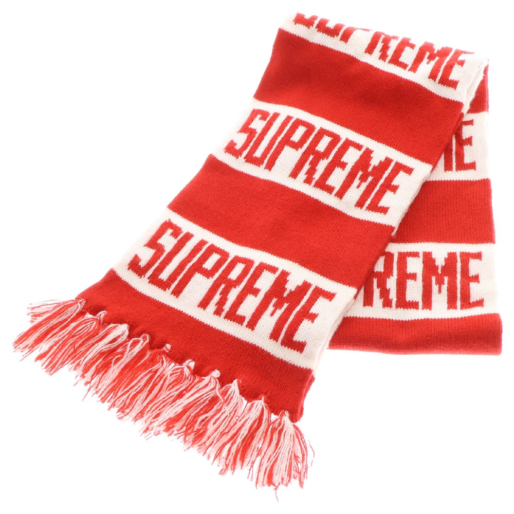 SUPREME(シュプリーム) 16AW Bar Stripe Scarf ストライプ ニットマフラー レッド/ホワイト
