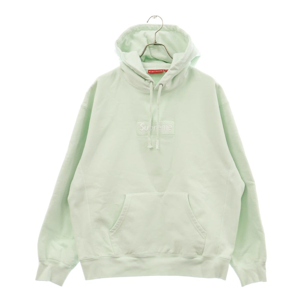 SUPREME(シュプリーム) 23AW Box Logo Hooded Sweatshirt ボックスロゴ刺繍スウェットプルオーバーパーカー ライトグリーン