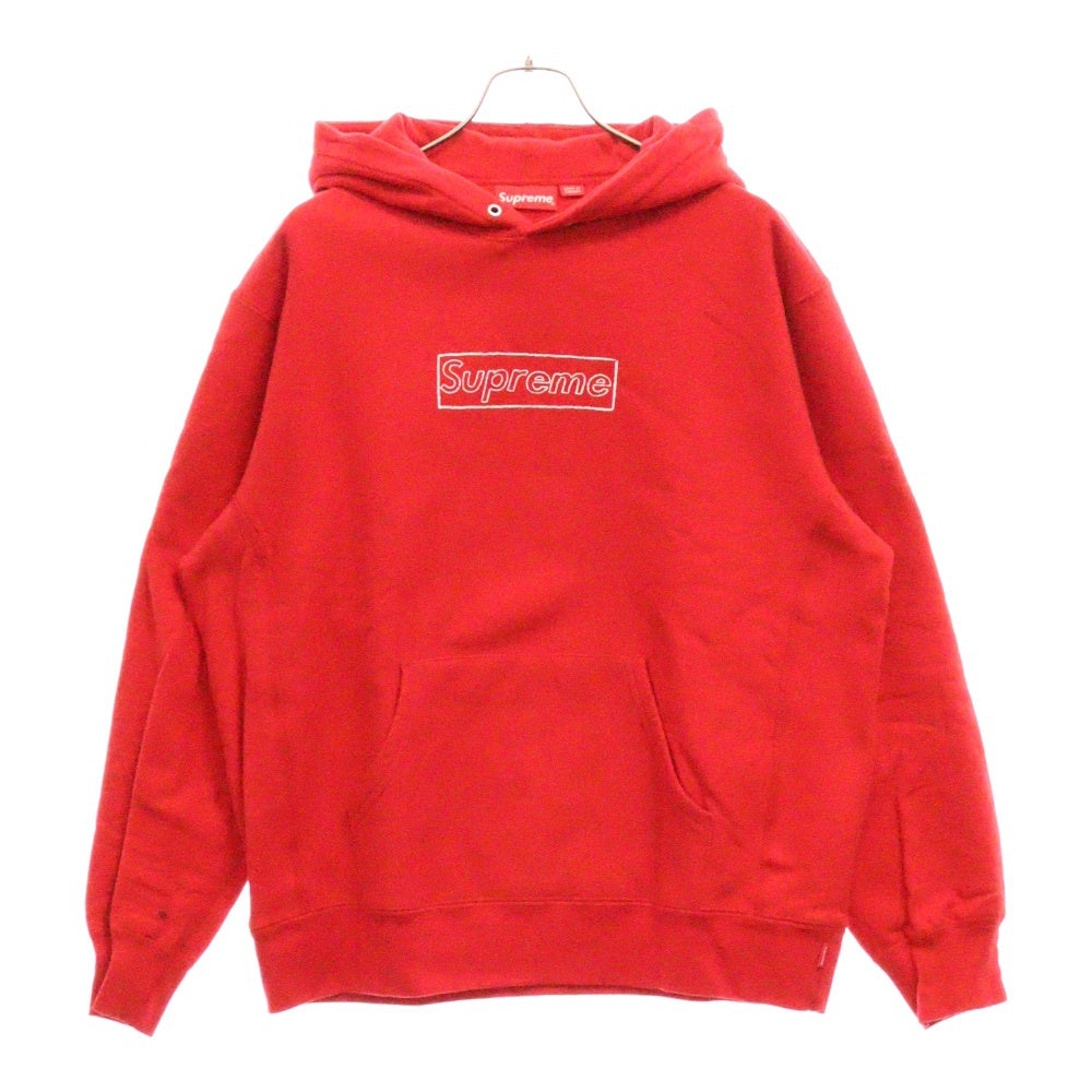 SUPREME(シュプリーム) 21SS KAWS Chalk Logo Hooded Sweatshirt カウズ チョークボックスロゴプルオーバーパーカー レッド